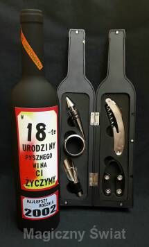 Zestaw do otwierania wina- "18" Urodziny
