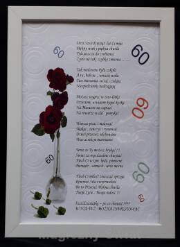 Dyplom-60-WŁASNY TEKST-Życzenia dla kobiety na 60-kę (ramka)