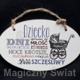 Drewniana Zawieszka- DZIECKO SPRAWIA, ŻE